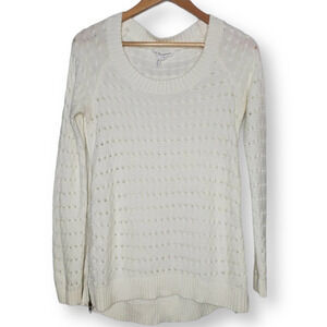 BCBGeneration Open Knit Jumper Sweater Cream XS